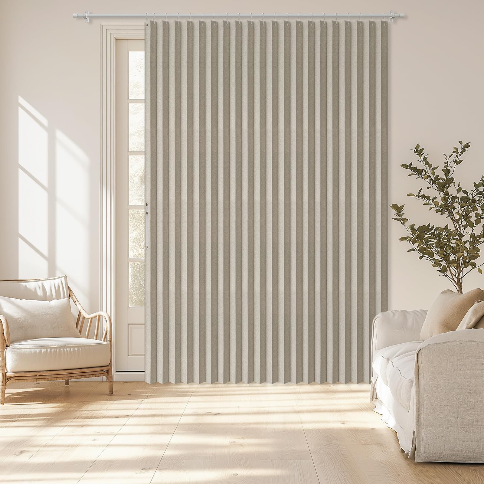 AJAZZ 100% Blackout Accordion Door Magnetic Door Curtain Folding Closet Doors Curtain Invisible Applicable Bedroom Room Living Room Doorway （Grey 42" W x 78" L 1 Panel
