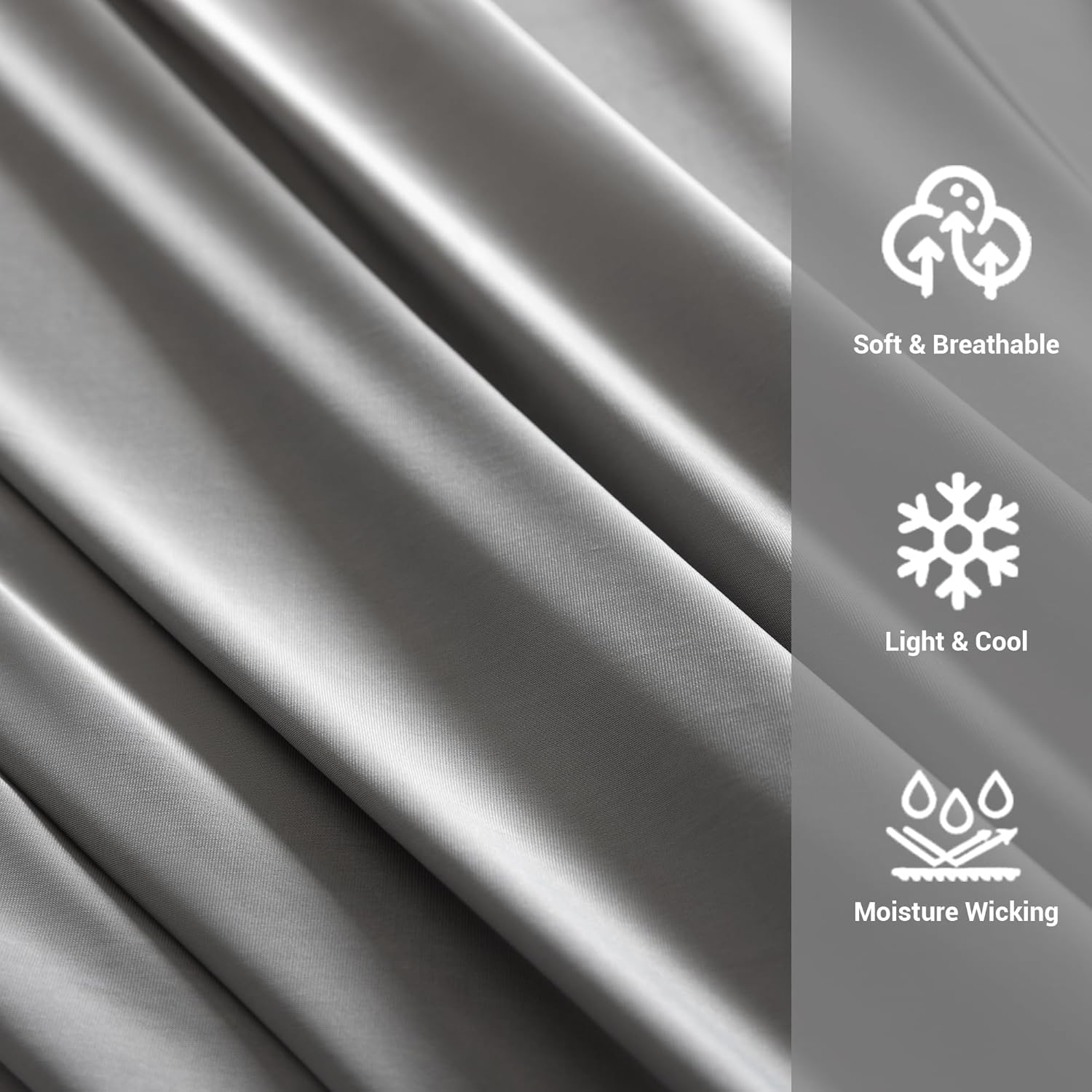SheRest Silky Satin Cooling Blanket — A Lightweight, Breathable, and Ultra-Thin no-Fill Summer Blanket. Crafted for hot Weather. Ideal as a Bed Blanket, Sofa Throw, or nap Blanket (Grey, Throw)
