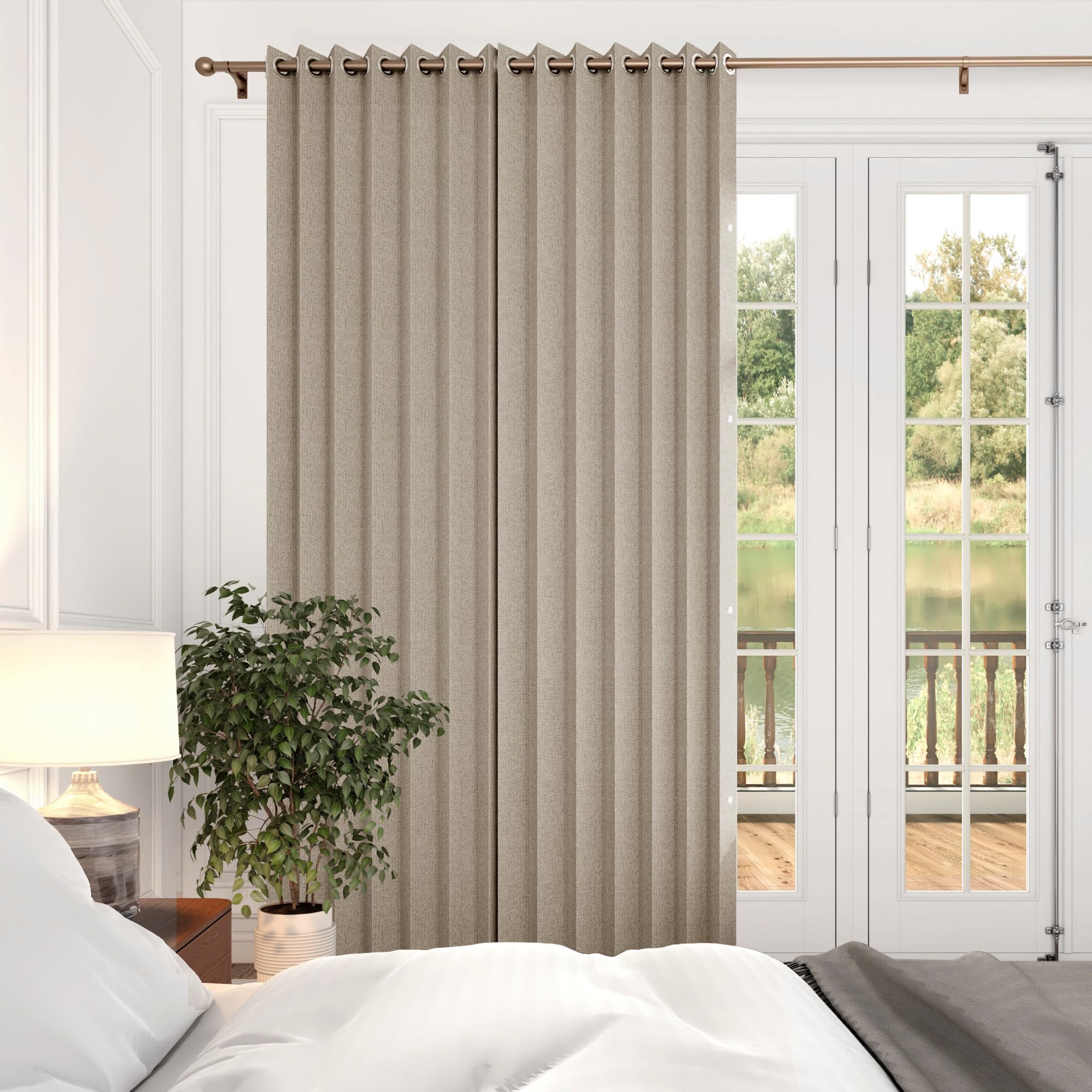 100% Blackout Privacy Door Curtain for Doorway, Magnetic Door Curtain for Closet & Hallway, 1 Panel, W45 x L80, Gray