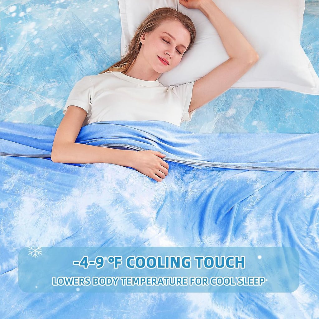 Size 90"x90" Lightweight Cooling Blanket Heat Absorbing for Hot Sleepers Summer Bed Couch All Season Use