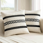 Set of 2 18x18 Inch Sage Green Macrame Woven Boho Farmhouse Pillow Covers Retro Cotton Cushion Cases for Sofa Bed Chair Summer Spring Decor