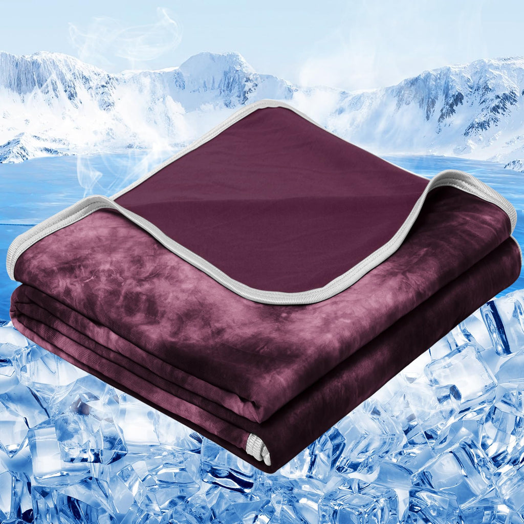 Size 90"x90" Lightweight Cooling Blanket Heat Absorbing for Hot Sleepers Summer Bed Couch All Season Use