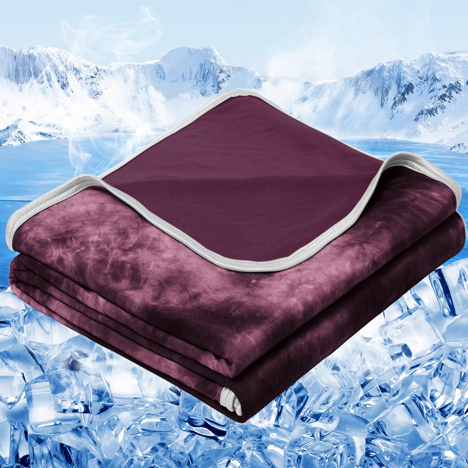 Size 90"x90" Lightweight Cooling Blanket Heat Absorbing for Hot Sleepers Summer Bed Couch All Season Use
