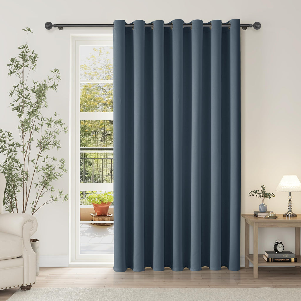 ChrisDowa Blackout Door Curtains for Doorway Privacy, Grommet Closet Curtains for Bedroom Closet Door, Thermal Insulated Temporary Doorway Cover Room Divider Drapes (1 Panel, Dark Grey, 34 x 80 Inch)