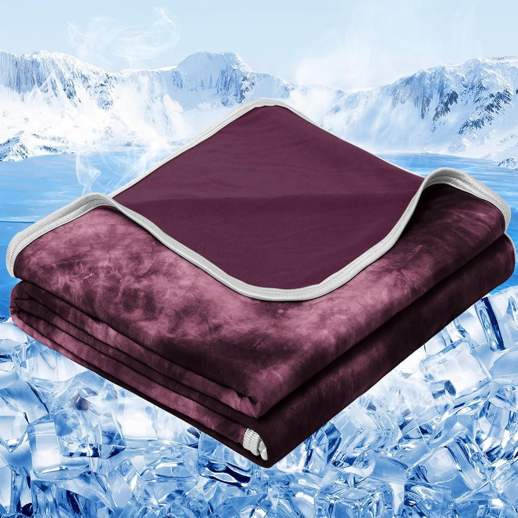 Size 90"x90" Lightweight Cooling Blanket Heat Absorbing for Hot Sleepers Summer Bed Couch All Season Use