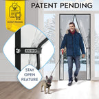 AUGO Magnetic Thermal Insulated Door Curtain - Transparent EVA Door Cover for Winter- Keeps Warm Air in and Cold Air Out - Home Winterizing Products - Patent Pending Keep Open Feature - 38 x 83 Inch
