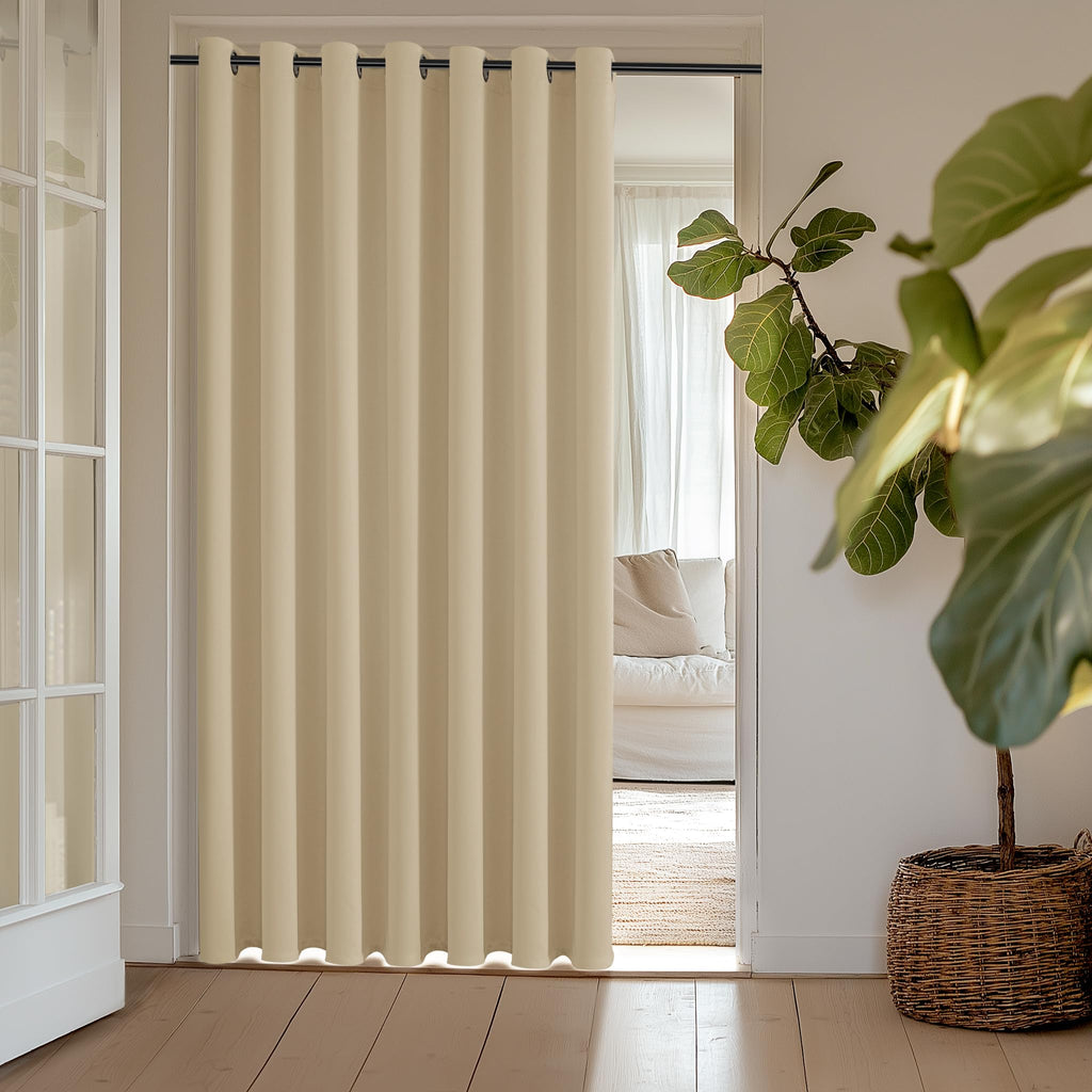 ChrisDowa Blackout Door Curtains for Doorway Privacy, Grommet Closet Curtains for Bedroom Closet Door, Thermal Insulated Temporary Doorway Cover Room Divider Drapes (1 Panel, Dark Grey, 34 x 80 Inch)