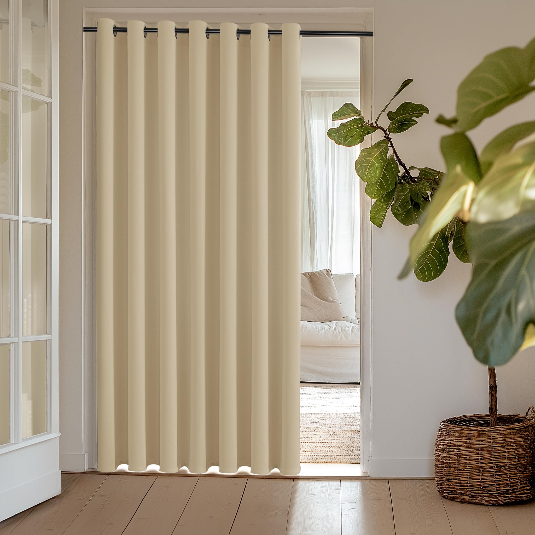 ChrisDowa Blackout Door Curtains for Doorway Privacy, Grommet Closet Curtains for Bedroom Closet Door, Thermal Insulated Temporary Doorway Cover Room Divider Drapes (1 Panel, Dark Grey, 34 x 80 Inch)