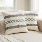Set of 2 18x18 Inch Sage Green Macrame Woven Boho Farmhouse Pillow Covers Retro Cotton Cushion Cases for Sofa Bed Chair Summer Spring Decor