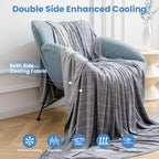 OIGAE Cooling Blanket for Hot Sleepers - Soft & Lightweight Summer Cold Blanket for Night Sweats | Perfect for Bed, Couch, Sofa (Grey, Throw 50" x 70")
