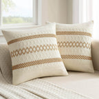 Set of 2 18x18 Inch Sage Green Macrame Woven Boho Farmhouse Pillow Covers Retro Cotton Cushion Cases for Sofa Bed Chair Summer Spring Decor