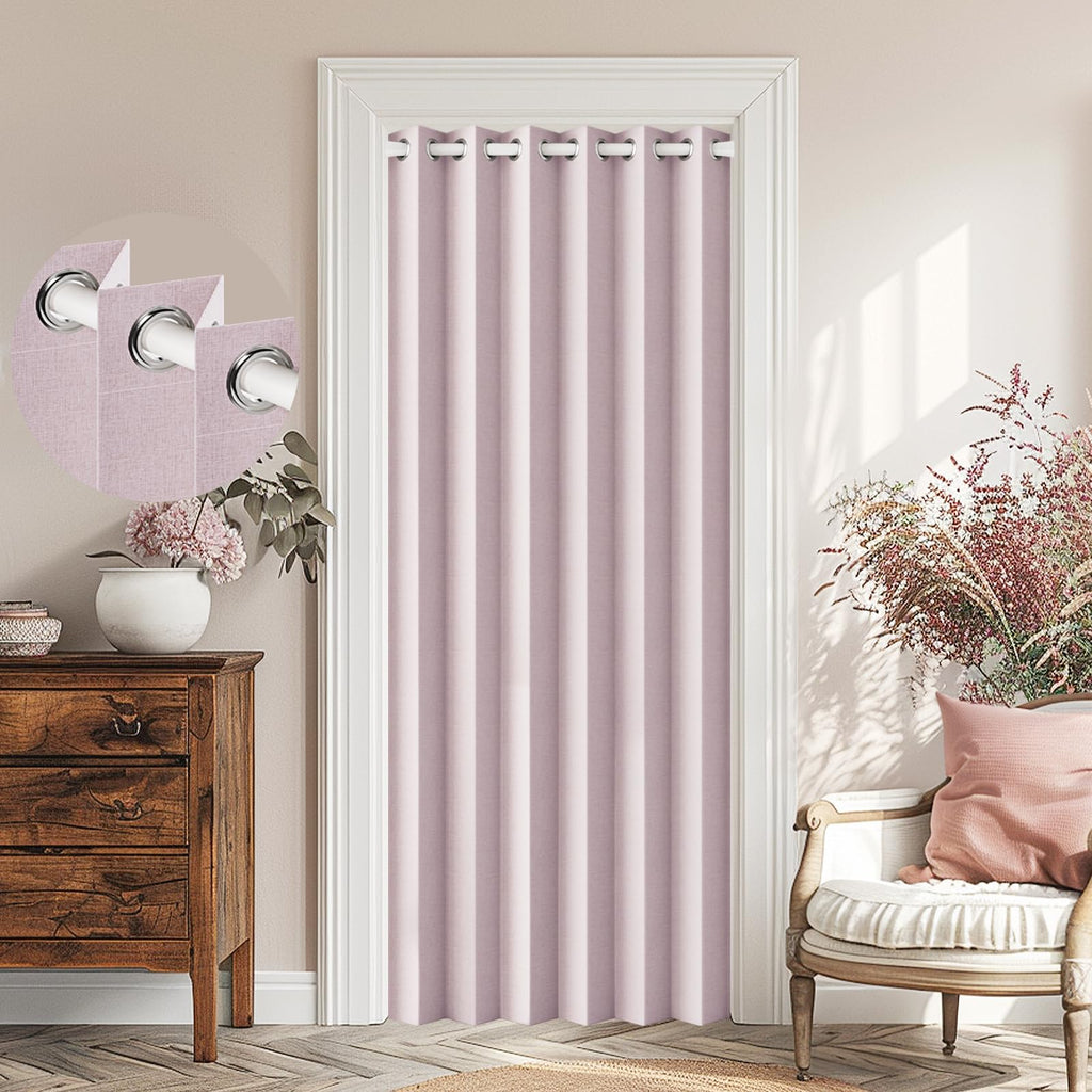 100% Blackout Privacy Door Curtain for Doorway, Magnetic Door Curtain for Closet & Hallway, 1 Panel, W45 x L80, Gray