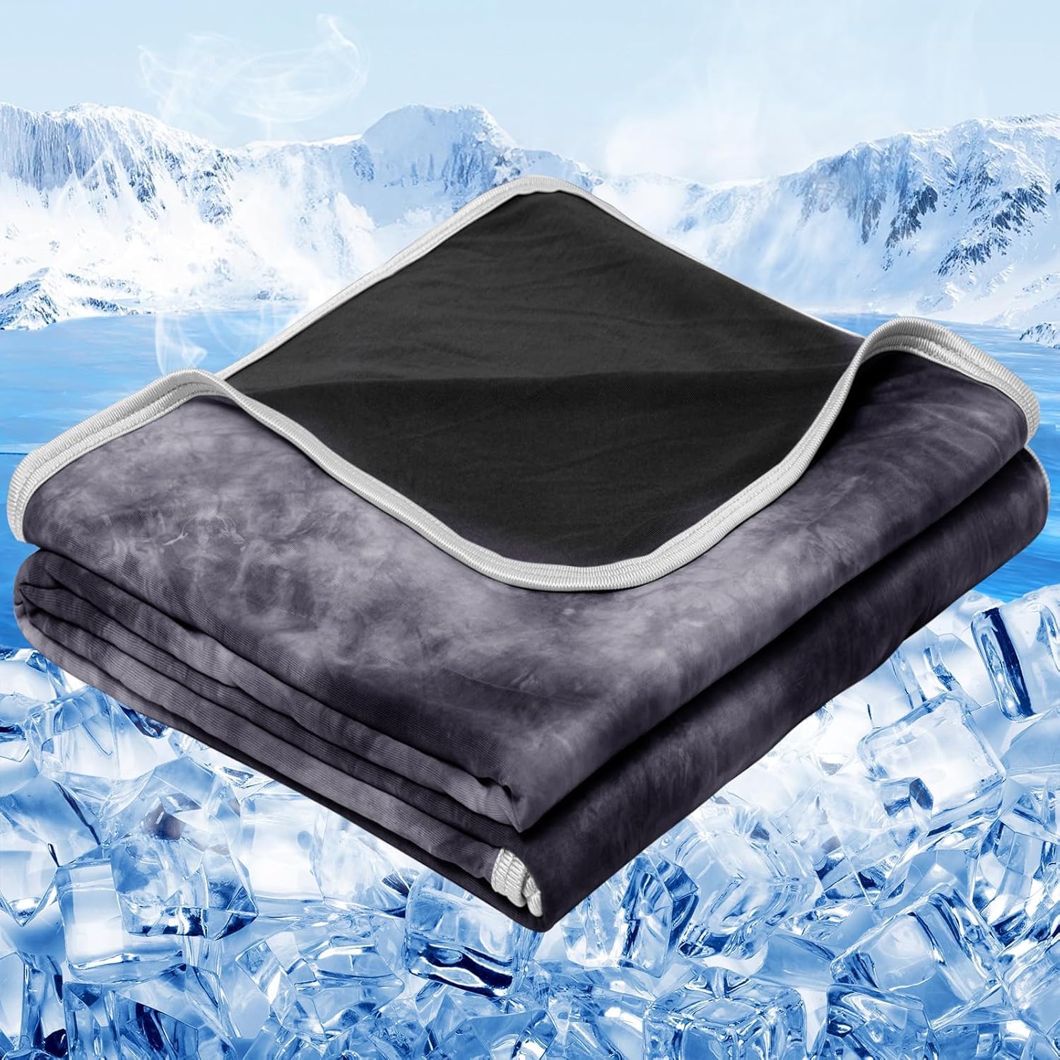 Size 90"x90" Lightweight Cooling Blanket Heat Absorbing for Hot Sleepers Summer Bed Couch All Season Use
