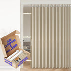 AJAZZ 100% Blackout Accordion Door Magnetic Door Curtain Folding Closet Doors Curtain Invisible Applicable Bedroom Room Living Room Doorway （Grey 42" W x 78" L 1 Panel