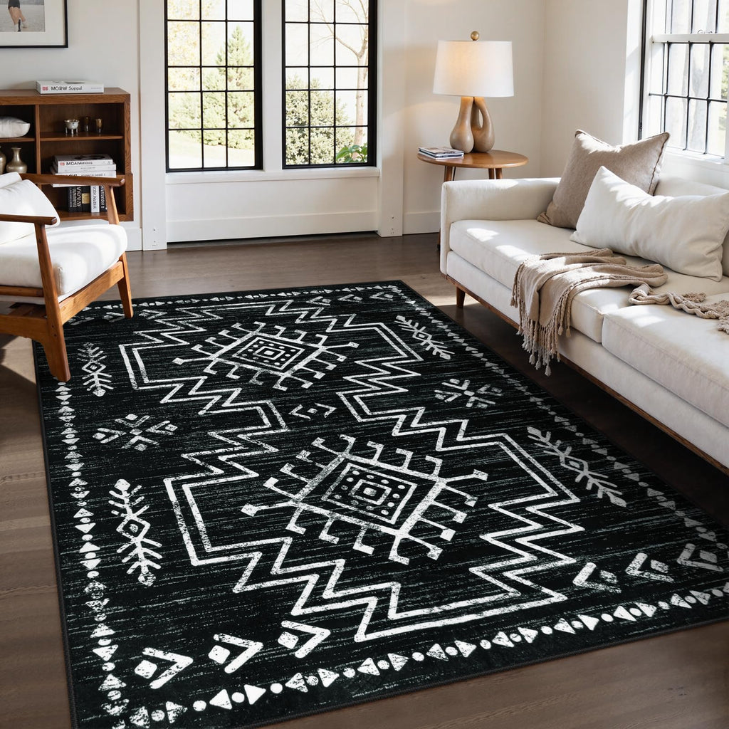 Lahome Vivienne Orange Hallway Runner Rug Non Slip, Boho Washable Western Runner Rug, Stain Resistant Aztec Fall Long Carpte for Entryway Entrance Indoor (2'5''x8')