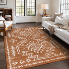 Lahome Vivienne Orange Hallway Runner Rug Non Slip, Boho Washable Western Runner Rug, Stain Resistant Aztec Fall Long Carpte for Entryway Entrance Indoor (2'5''x8')