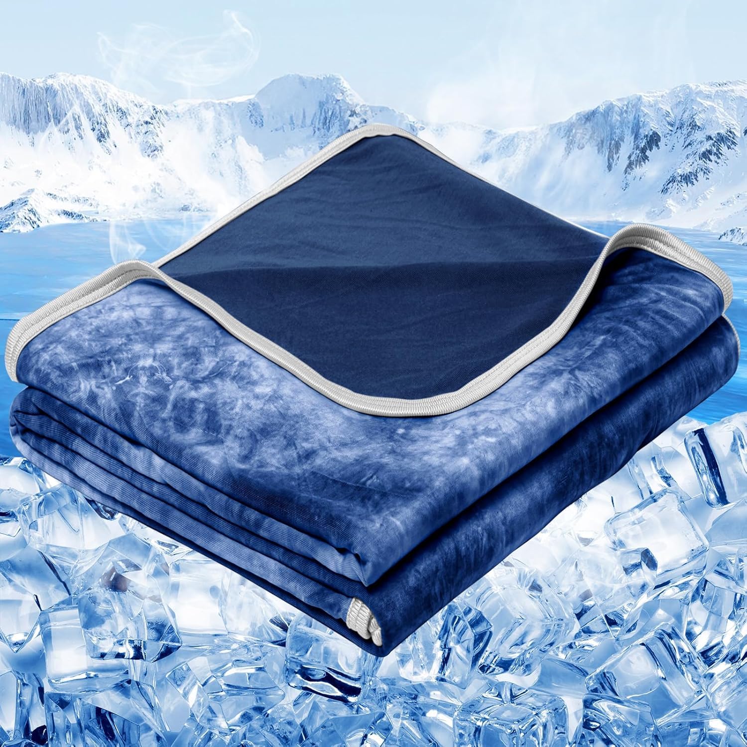 Size 90"x90" Lightweight Cooling Blanket Heat Absorbing for Hot Sleepers Summer Bed Couch All Season Use
