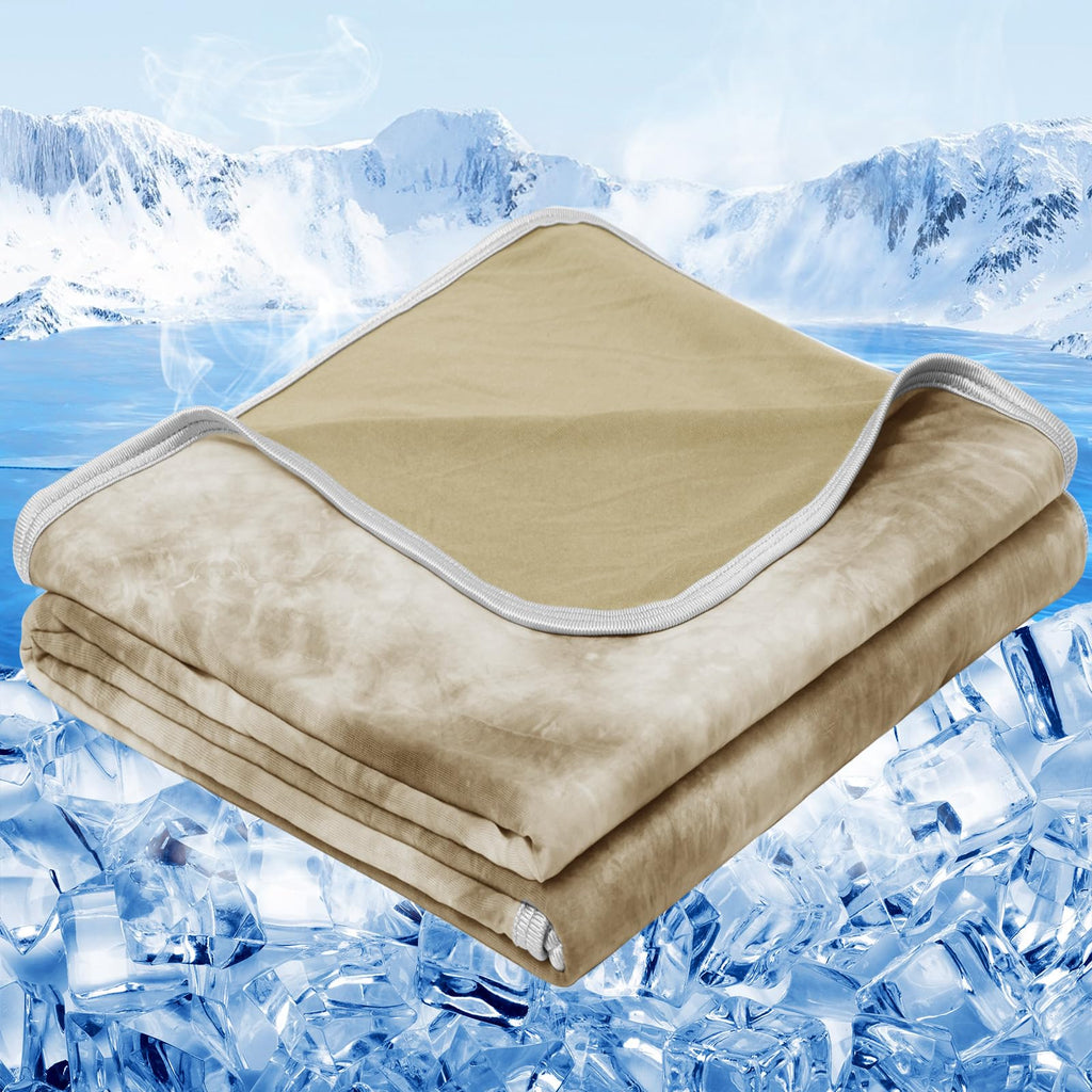 Size 90"x90" Lightweight Cooling Blanket Heat Absorbing for Hot Sleepers Summer Bed Couch All Season Use