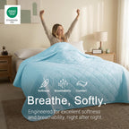 SheRest Lightweight & Breathable Summer Throw Blanket for the AC Room, Couch, or Nap Time, Soft and Portable Cooling Blanket for Hot Sleepers and Night Sweats (Blue, Twin)