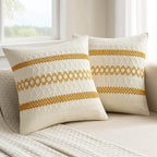 Set of 2 18x18 Inch Sage Green Macrame Woven Boho Farmhouse Pillow Covers Retro Cotton Cushion Cases for Sofa Bed Chair Summer Spring Decor