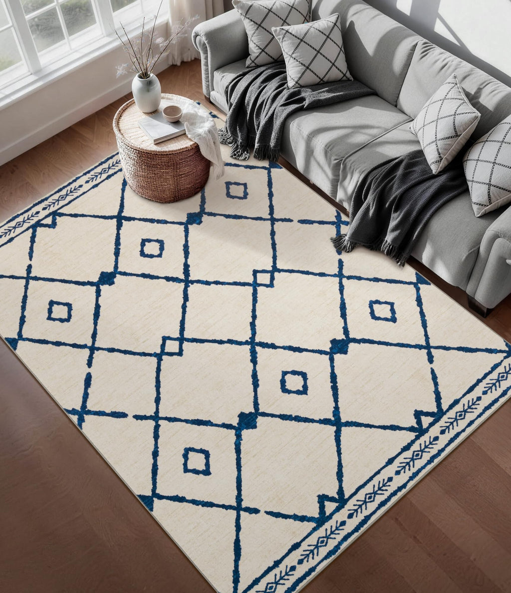Hallway Runner Rug 2x6 Indoor Door Mat - Bear Rustic Cabin Non-Slip Entryway Rug, Low Pile Tribal Print for Kitchen, Bedroom