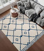 Hallway Runner Rug 2x6 Indoor Door Mat - Bear Rustic Cabin Non-Slip Entryway Rug, Low Pile Tribal Print for Kitchen, Bedroom