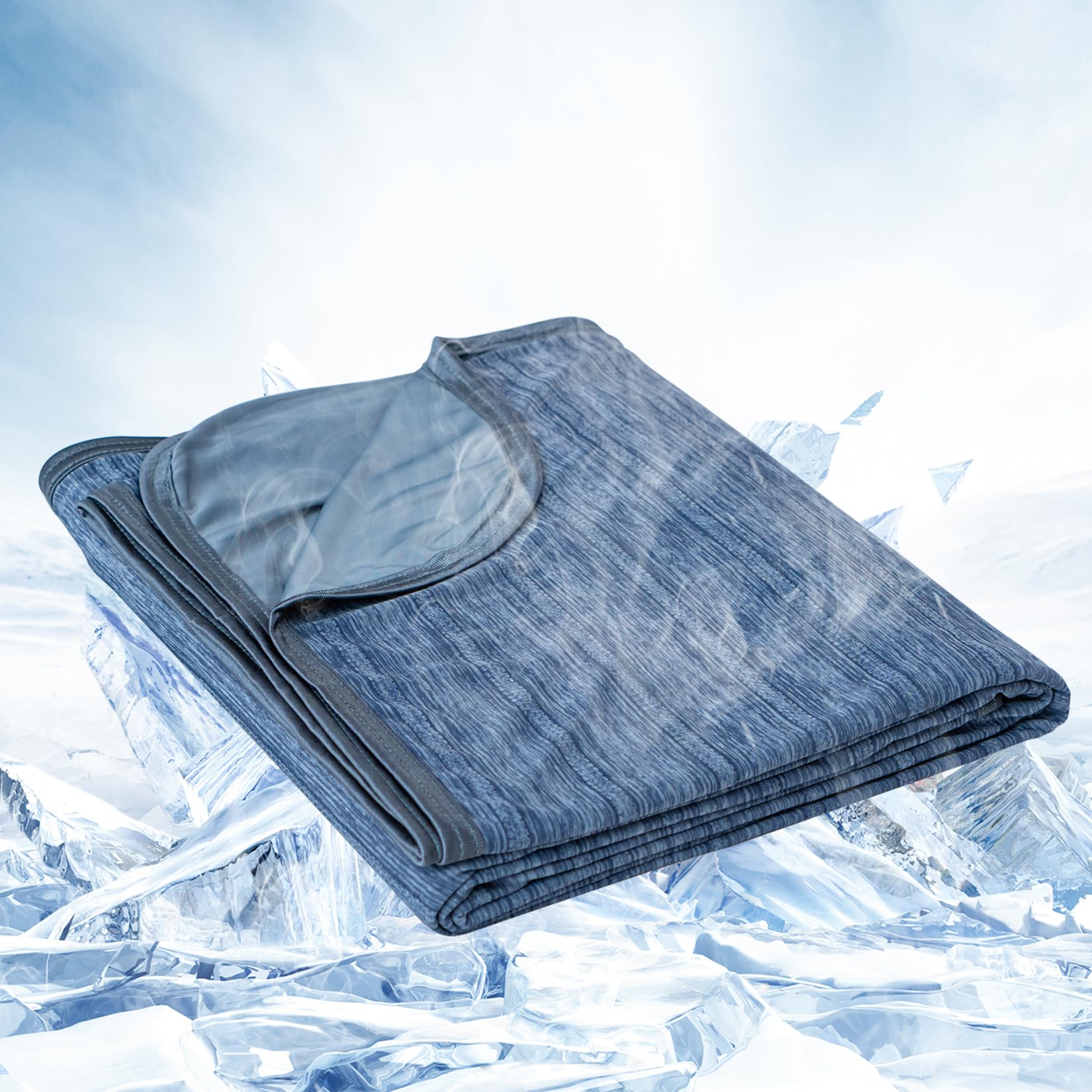 OIGAE Cooling Blanket for Hot Sleepers - Soft & Lightweight Summer Cold Blanket for Night Sweats | Perfect for Bed, Couch, Sofa (Grey, Throw 50" x 70")