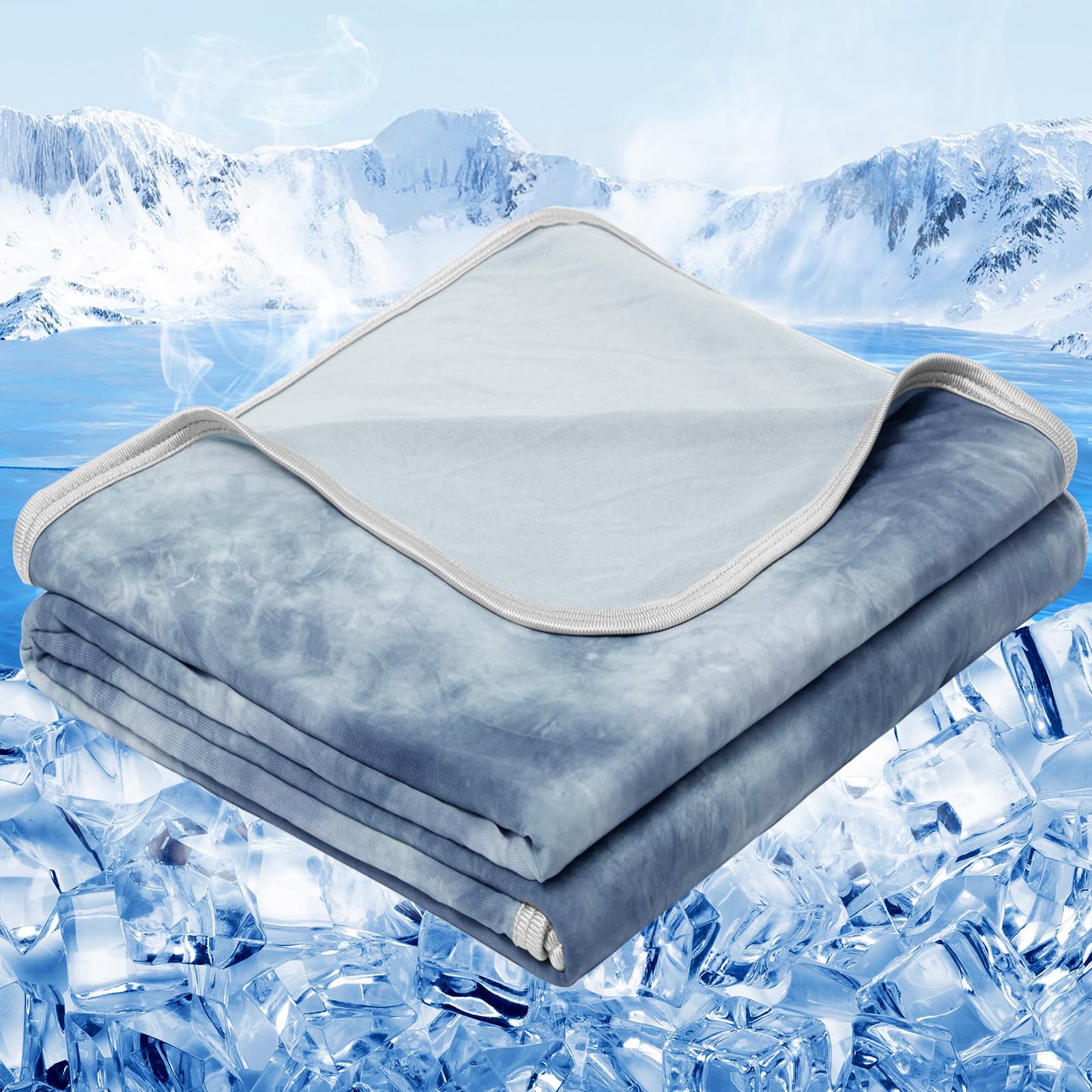 Size 90"x90" Lightweight Cooling Blanket Heat Absorbing for Hot Sleepers Summer Bed Couch All Season Use