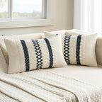Set of 2 18x18 Inch Sage Green Macrame Woven Boho Farmhouse Pillow Covers Retro Cotton Cushion Cases for Sofa Bed Chair Summer Spring Decor