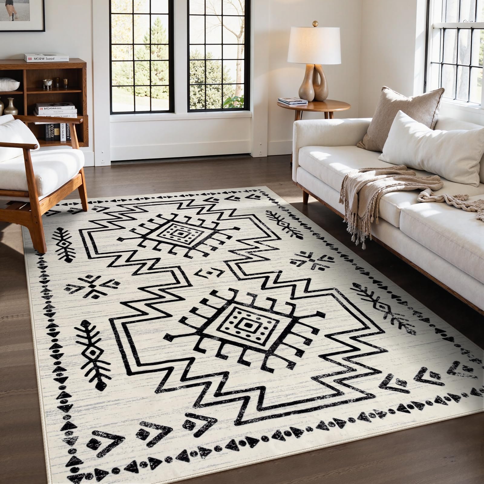 Lahome Vivienne Orange Hallway Runner Rug Non Slip, Boho Washable Western Runner Rug, Stain Resistant Aztec Fall Long Carpte for Entryway Entrance Indoor (2'5''x8')
