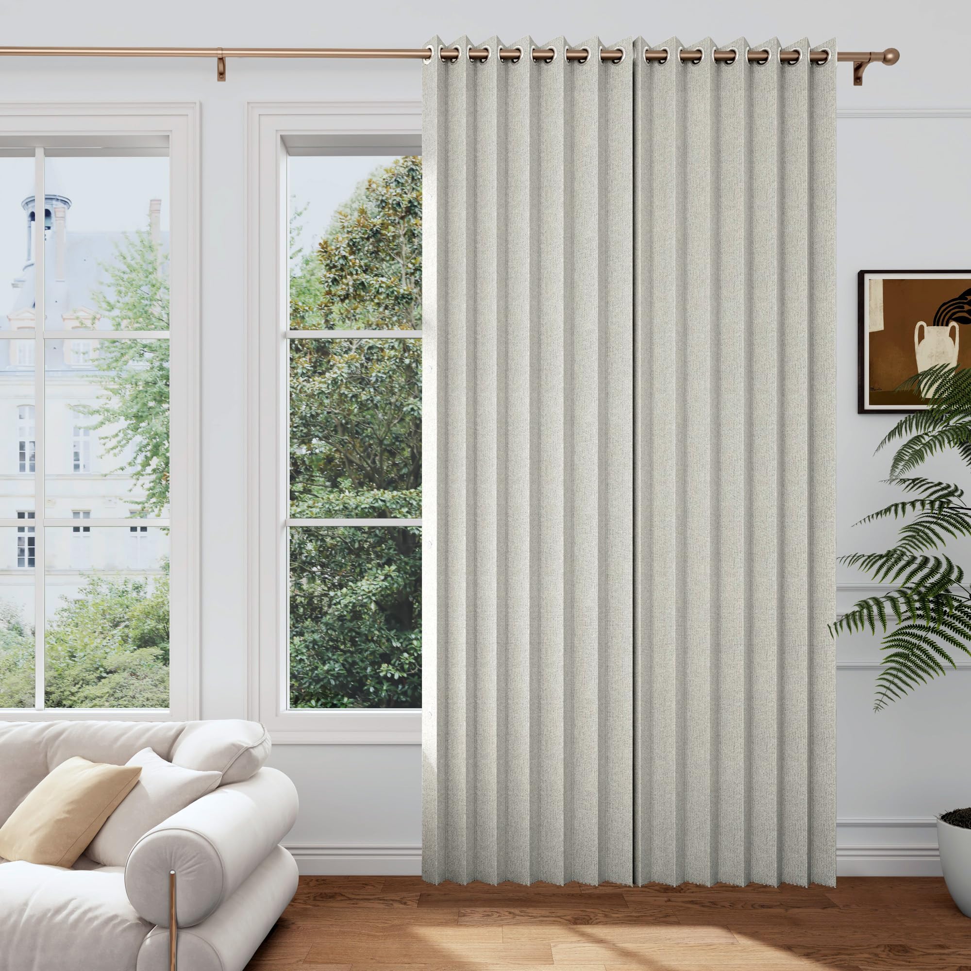 100% Blackout Privacy Door Curtain for Doorway, Magnetic Door Curtain for Closet & Hallway, 1 Panel, W45 x L80, Gray