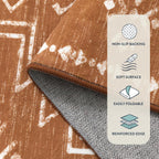Lahome Vivienne Orange Hallway Runner Rug Non Slip, Boho Washable Western Runner Rug, Stain Resistant Aztec Fall Long Carpte for Entryway Entrance Indoor (2'5''x8')
