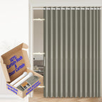 AJAZZ 100% Blackout Accordion Door Magnetic Door Curtain Folding Closet Doors Curtain Invisible Applicable Bedroom Room Living Room Doorway （Grey 42" W x 78" L 1 Panel
