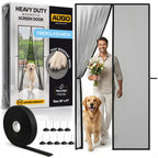 AUGO Magnetic Thermal Insulated Door Curtain - Transparent EVA Door Cover for Winter- Keeps Warm Air in and Cold Air Out - Home Winterizing Products - Patent Pending Keep Open Feature - 38 x 83 Inch