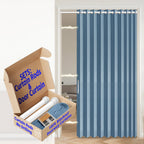 AJAZZ 100% Blackout Accordion Door Magnetic Door Curtain Folding Closet Doors Curtain Invisible Applicable Bedroom Room Living Room Doorway （Grey 42" W x 78" L 1 Panel