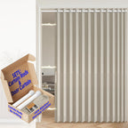 AJAZZ 100% Blackout Accordion Door Magnetic Door Curtain Folding Closet Doors Curtain Invisible Applicable Bedroom Room Living Room Doorway （Grey 42" W x 78" L 1 Panel
