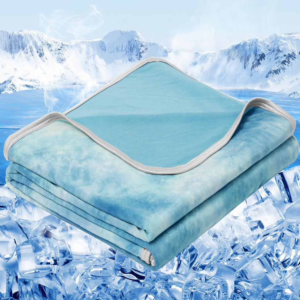 Size 90"x90" Lightweight Cooling Blanket Heat Absorbing for Hot Sleepers Summer Bed Couch All Season Use