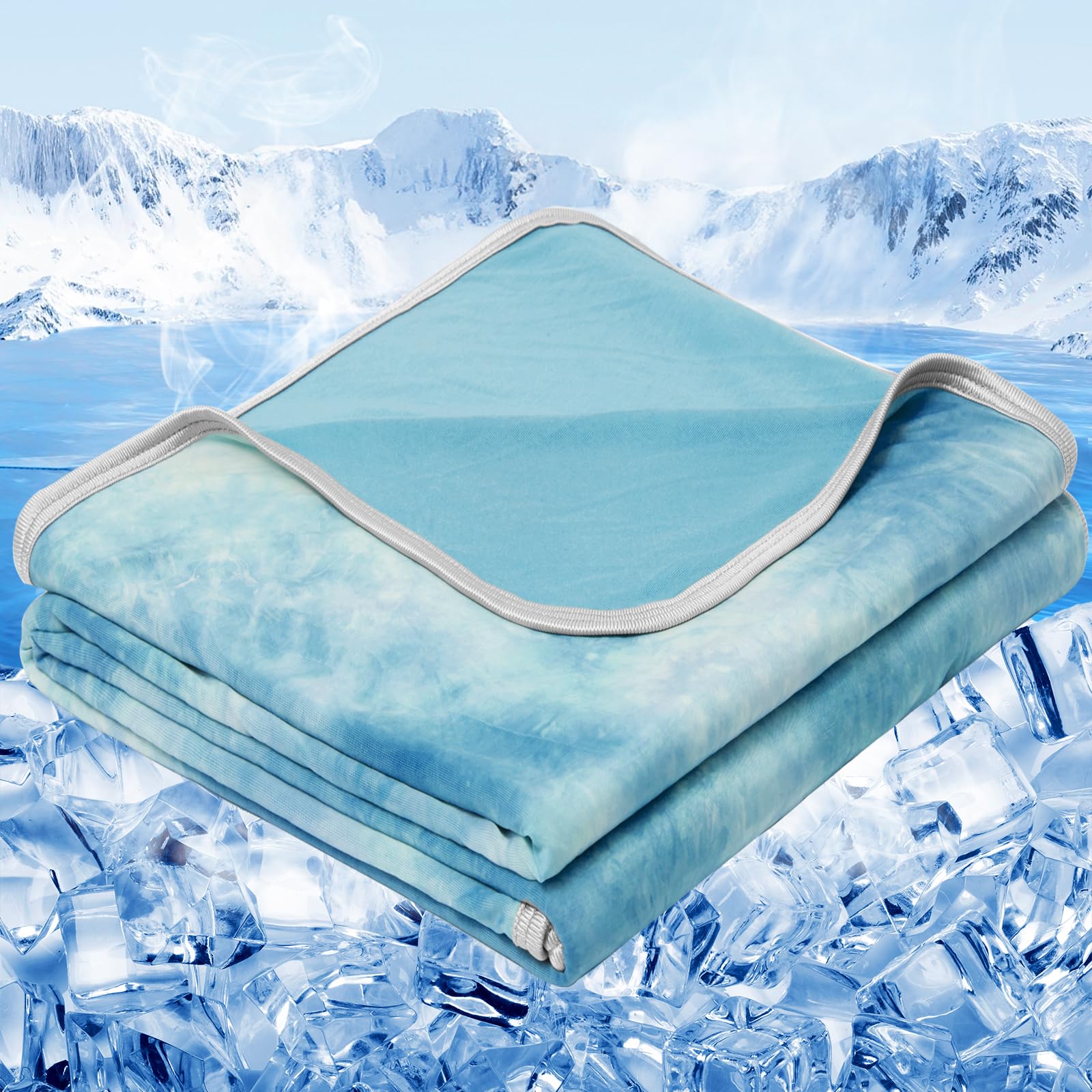 Size 90"x90" Lightweight Cooling Blanket Heat Absorbing for Hot Sleepers Summer Bed Couch All Season Use