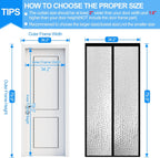 RELIANCER Magnetic Thermal Insulated Door Curtain,Waterproof EVA Door Cover,Fit Doors Size Up to 34"x78",Temperature Protection Insulated Doorway Curtain Partition,Patio Self-Closing Doors Net Screen