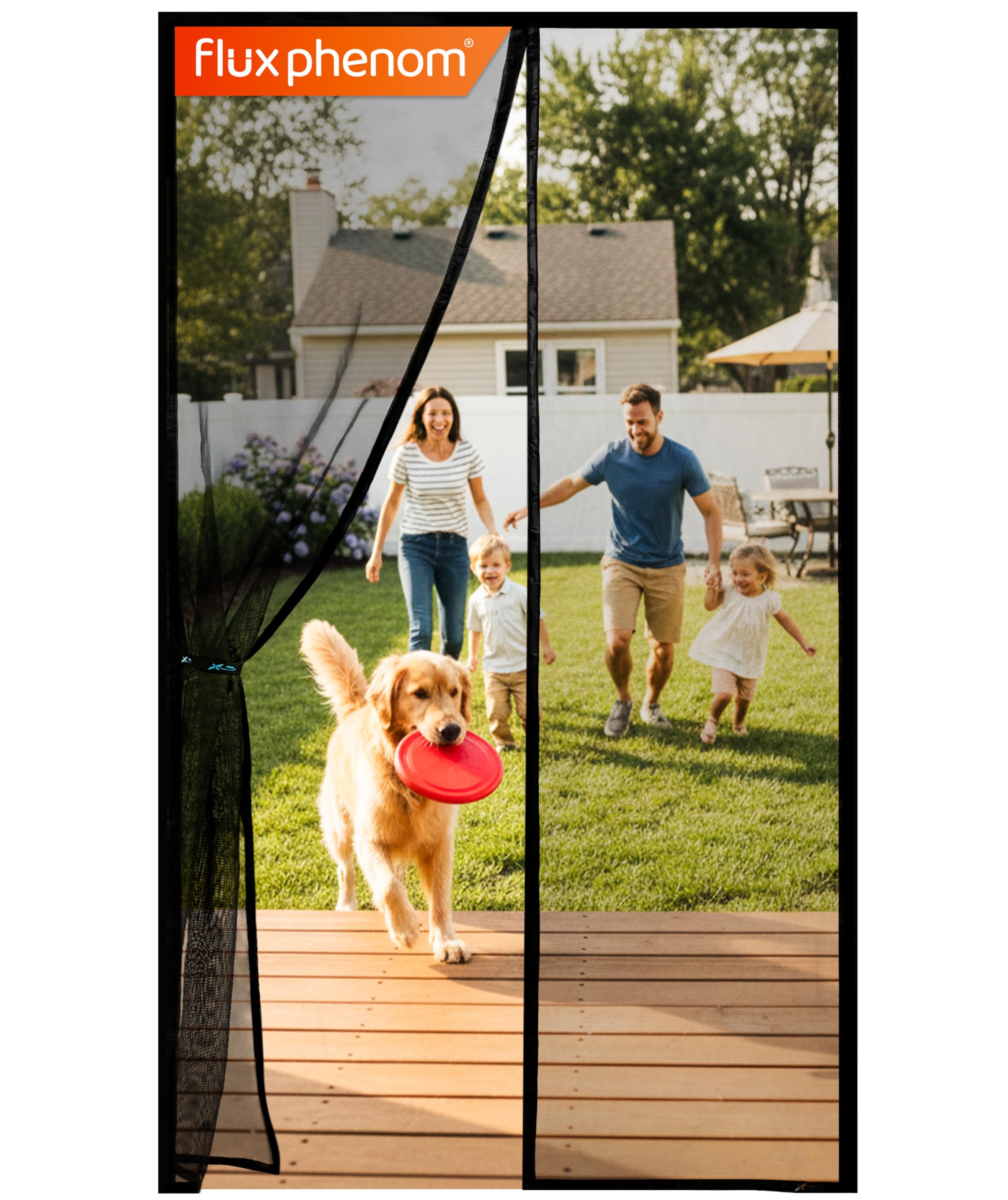 Flux Phenom Thermal Insulated Door Cover - Easy Install - Temperature Protection Barrier, Keeps Warm Air in, 50 Magnets for Secure Gap Free Closure, Magnetic Door Curtain for Winter - 40"x82"