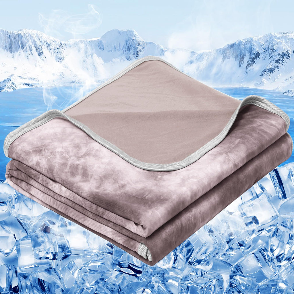 Size 90"x90" Lightweight Cooling Blanket Heat Absorbing for Hot Sleepers Summer Bed Couch All Season Use