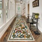 2'6''x8' Beige Egypt Floral Washable Non Slip Boho Runner Rug for Bathroom Kitchen Hallway Entryway Laundry Room