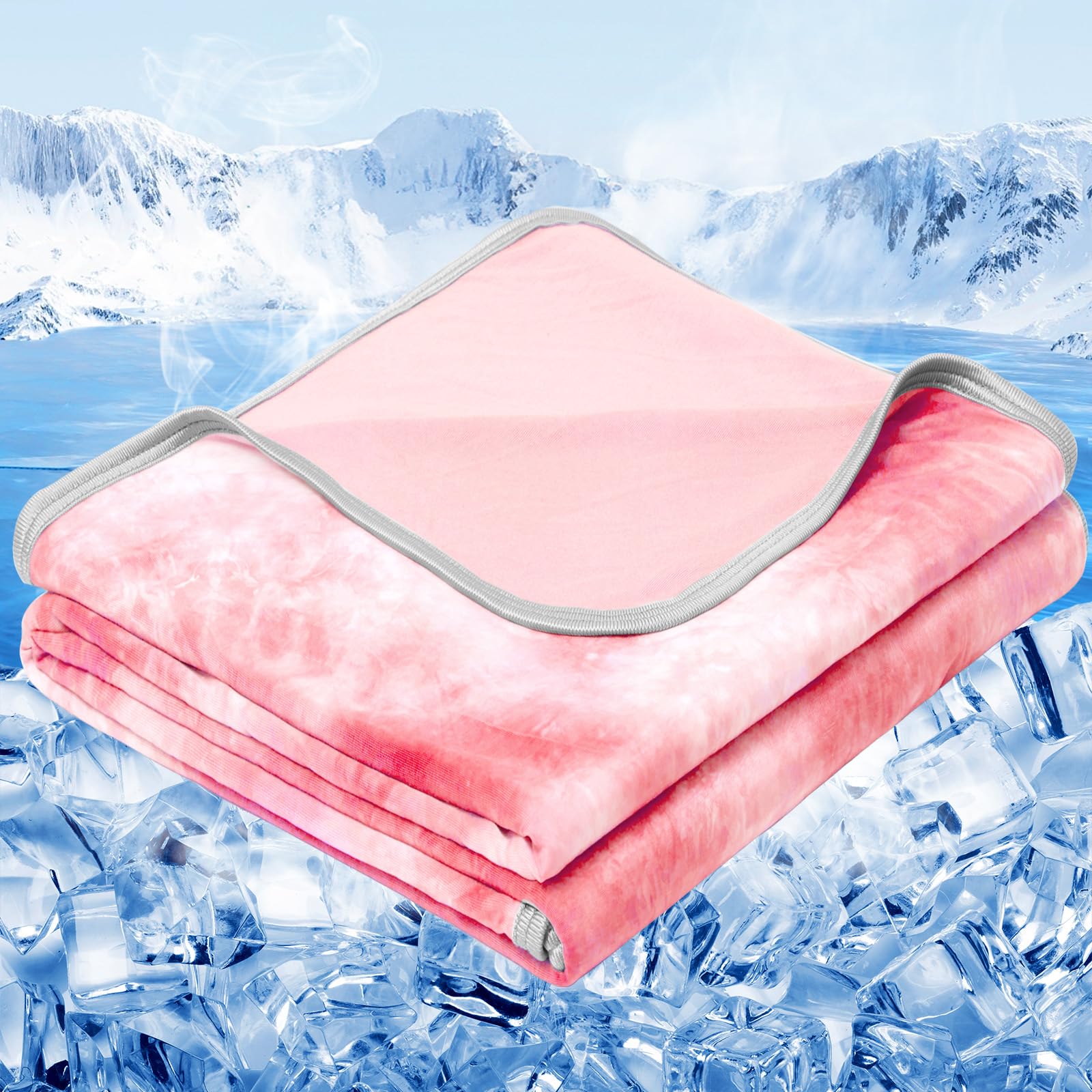Size 90"x90" Lightweight Cooling Blanket Heat Absorbing for Hot Sleepers Summer Bed Couch All Season Use
