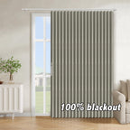 AJAZZ 100% Blackout Accordion Door Magnetic Door Curtain Folding Closet Doors Curtain Invisible Applicable Bedroom Room Living Room Doorway （Grey 42" W x 78" L 1 Panel