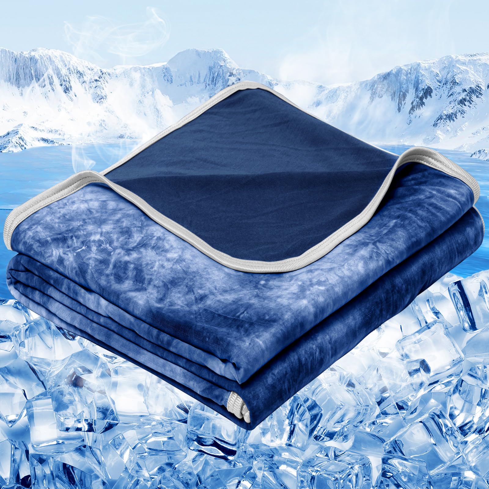 Size 90"x90" Lightweight Cooling Blanket Heat Absorbing for Hot Sleepers Summer Bed Couch All Season Use
