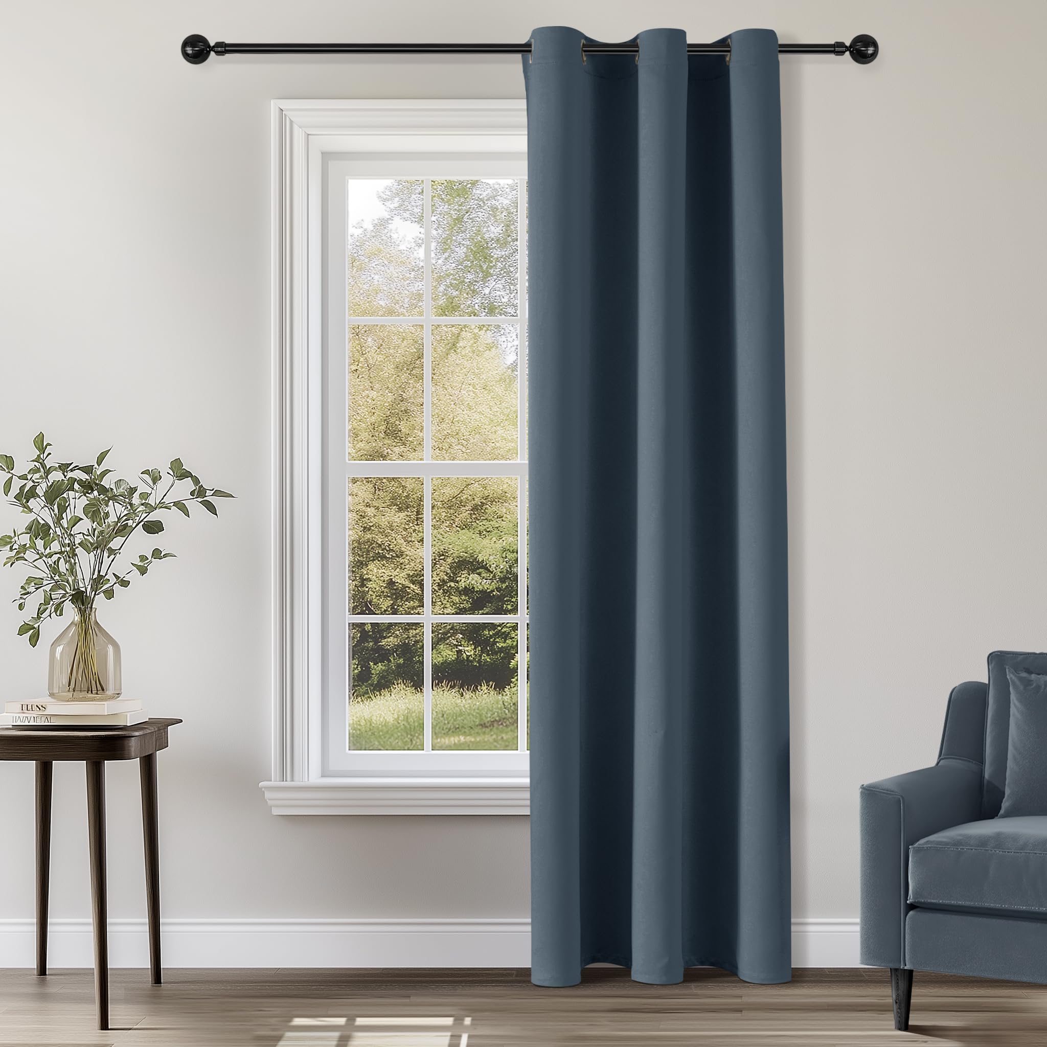 ChrisDowa Blackout Door Curtains for Doorway Privacy, Grommet Closet Curtains for Bedroom Closet Door, Thermal Insulated Temporary Doorway Cover Room Divider Drapes (1 Panel, Dark Grey, 34 x 80 Inch)