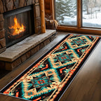 Aztec Rugs for Bedroom, Aztec Runner Rug, 2x7ft, Southwest Native American Rustic Hallway Runner, Boho Ethnic Retro Low Pile Washable Runner Rug - Aztec Home Decor