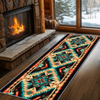 Aztec Rugs for Bedroom, Aztec Runner Rug, 2x7ft, Southwest Native American Rustic Hallway Runner, Boho Ethnic Retro Low Pile Washable Runner Rug - Aztec Home Decor