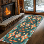 Aztec Rugs for Bedroom, Aztec Runner Rug, 2x7ft, Southwest Native American Rustic Hallway Runner, Boho Ethnic Retro Low Pile Washable Runner Rug - Aztec Home Decor