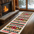 Aztec Rugs for Bedroom, Aztec Runner Rug, 2x7ft, Southwest Native American Rustic Hallway Runner, Boho Ethnic Retro Low Pile Washable Runner Rug - Aztec Home Decor